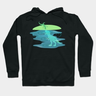 Lizard dinosaur reflection Hoodie